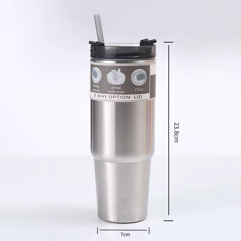 Quench Your Thirst with Our 30Oz Stainless Steel Insulation Cup - Keep Your Cold Drinks Ice Cold in Your Car or On-The-Move