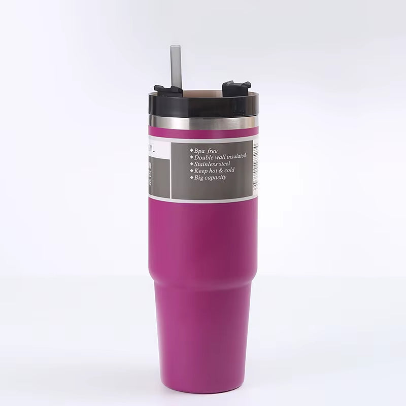 Quench Your Thirst with Our 30Oz Stainless Steel Insulation Cup - Keep Your Cold Drinks Ice Cold in Your Car or On-The-Move