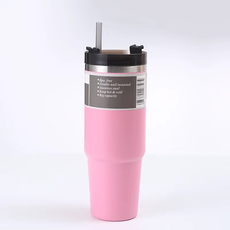 Quench Your Thirst with Our 30Oz Stainless Steel Insulation Cup - Keep Your Cold Drinks Ice Cold in Your Car or On-The-Move