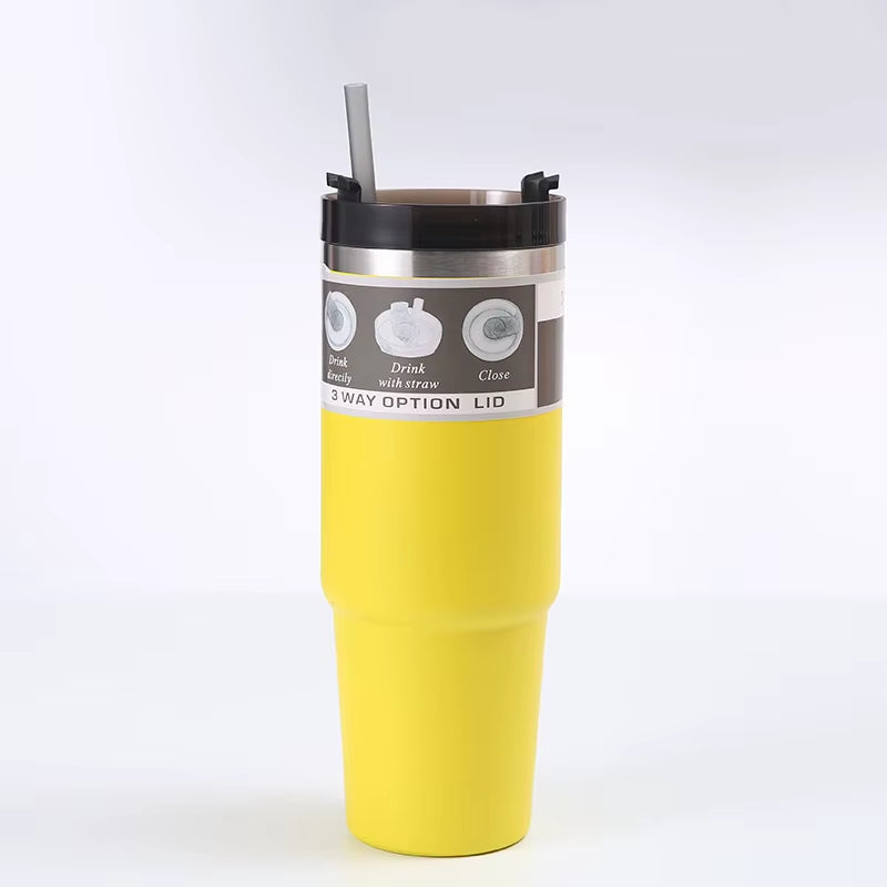 Quench Your Thirst with Our 30Oz Stainless Steel Insulation Cup - Keep Your Cold Drinks Ice Cold in Your Car or On-The-Move