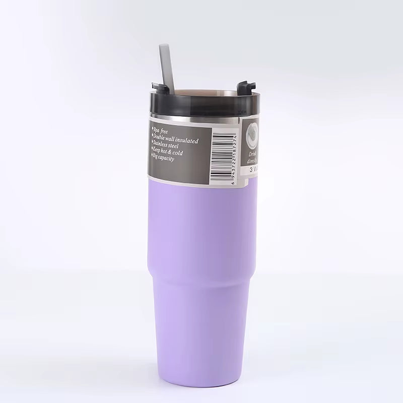 Quench Your Thirst with Our 30Oz Stainless Steel Insulation Cup - Keep Your Cold Drinks Ice Cold in Your Car or On-The-Move